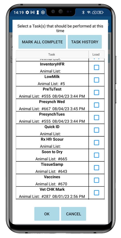 Ulefone--tasks-screen